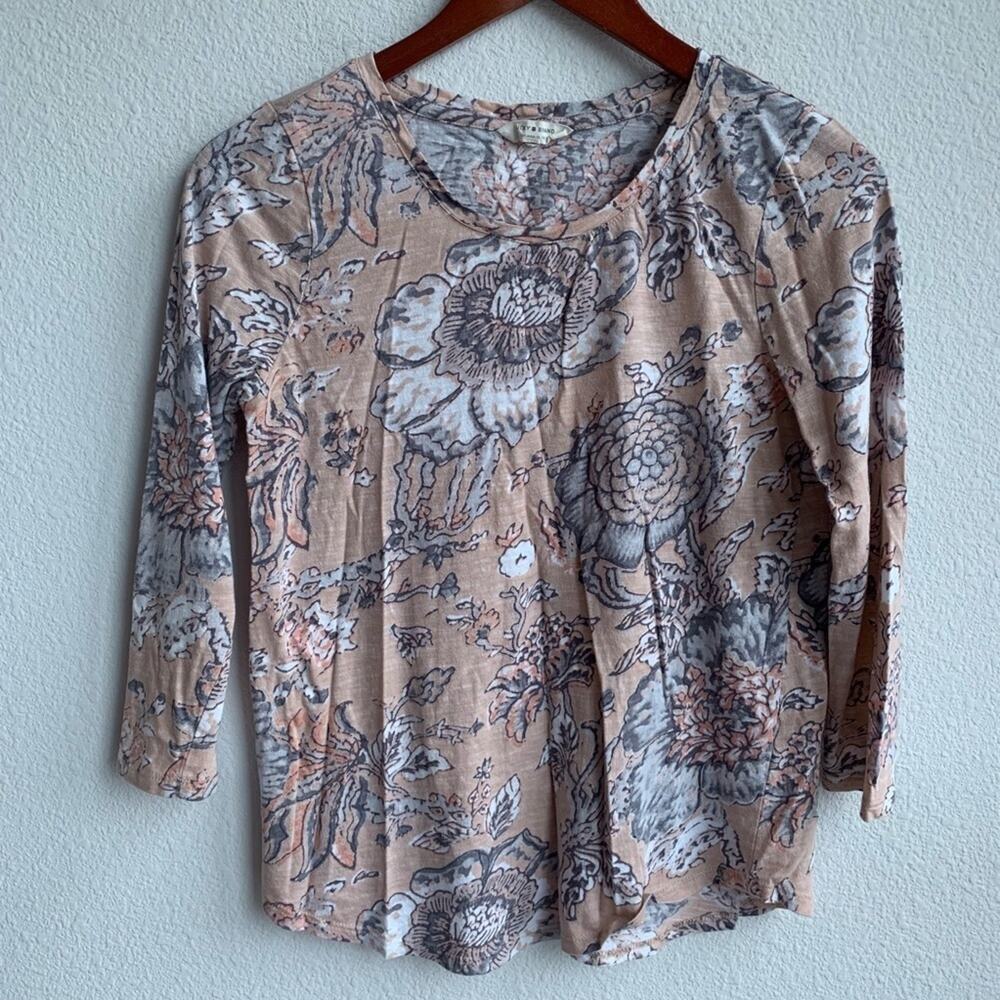 Lucky Brand Floral 3/4 Sleeve Top Small